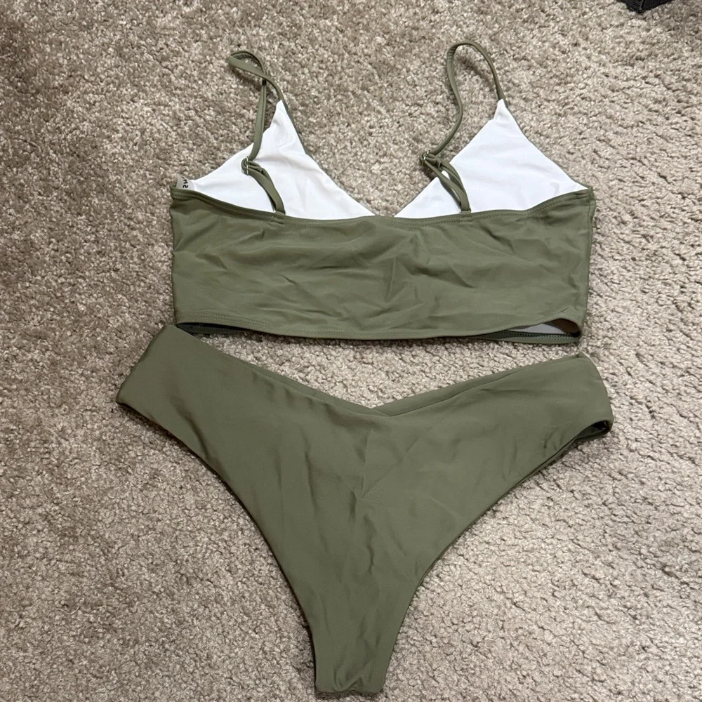 Olive Green Women's Swim Set
